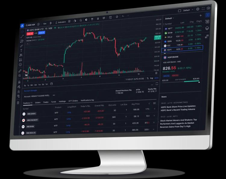 TradingView-powered charts