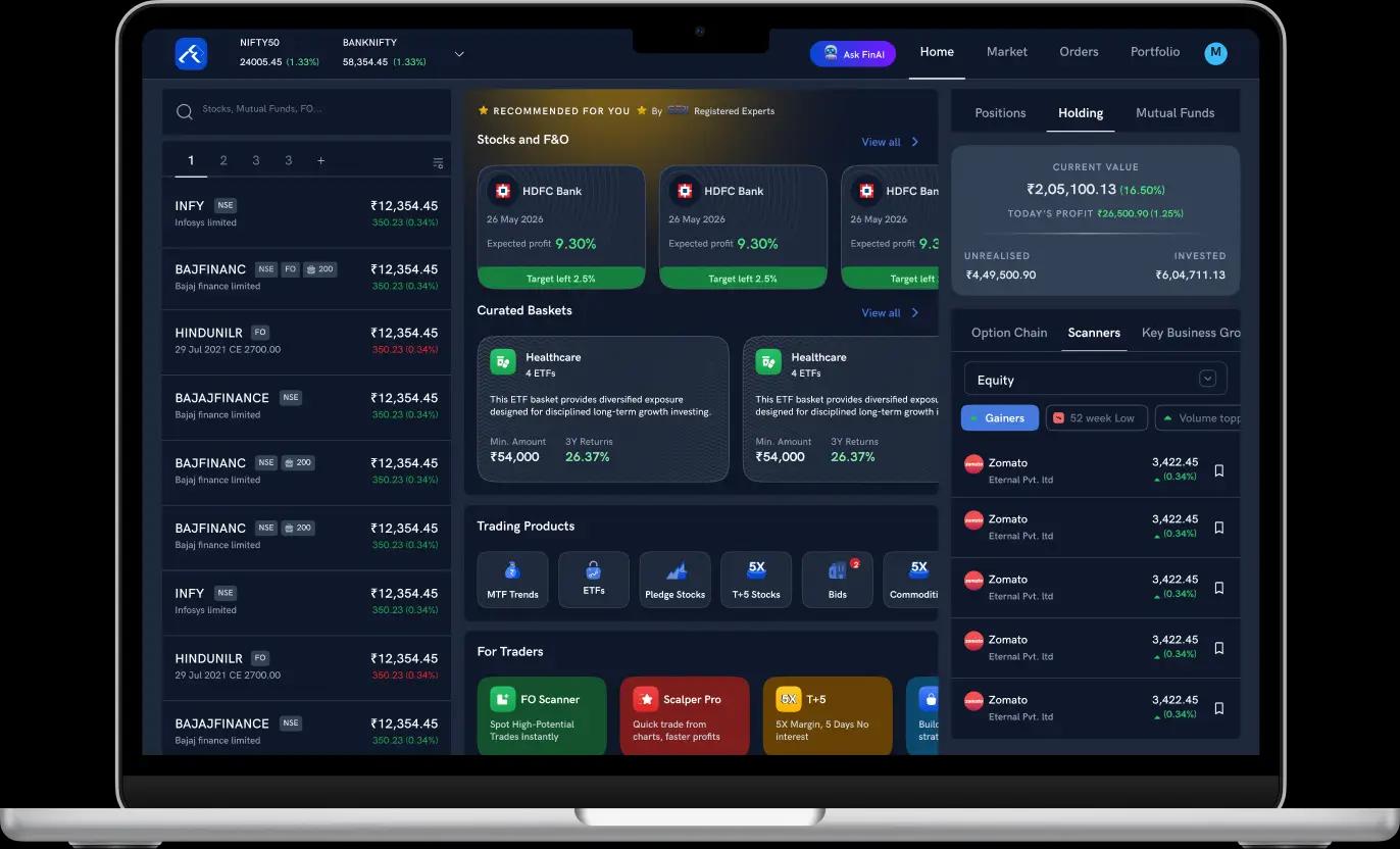 Rupeezy Web App Dashboard
