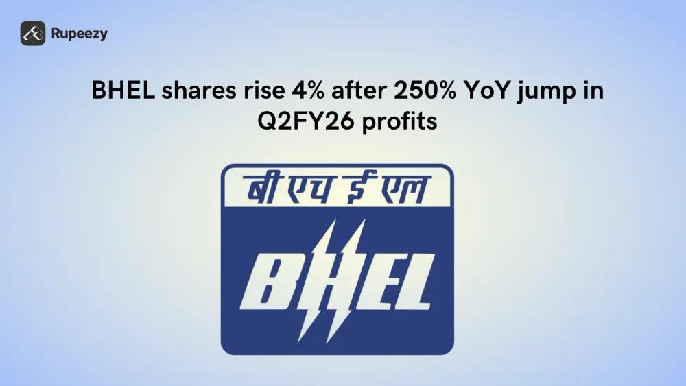 BHEL shares rise 4% after 250% YoY jump in Q2FY26 profits