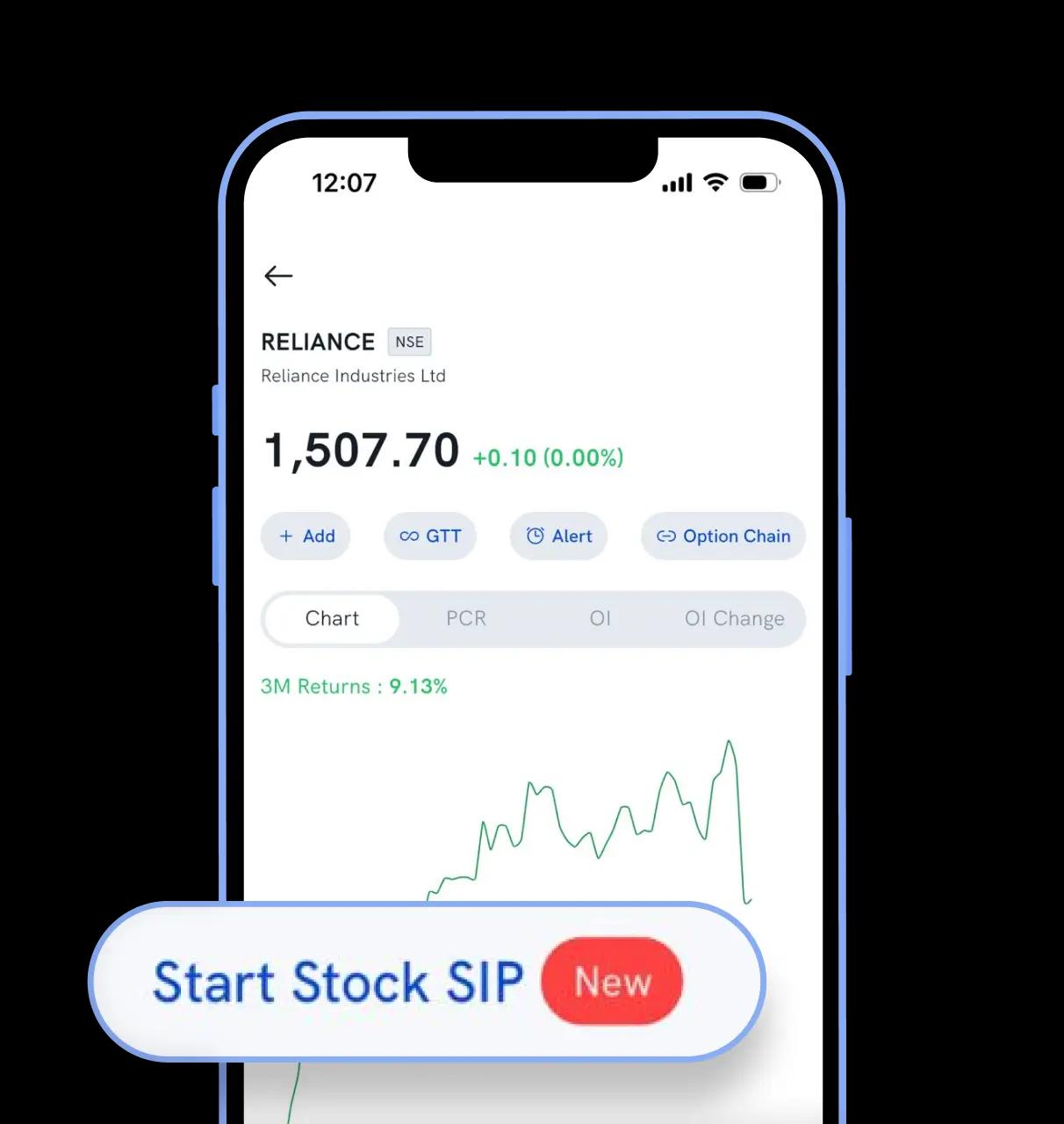 Rupeezy mobile app preview showing stock comparison feature