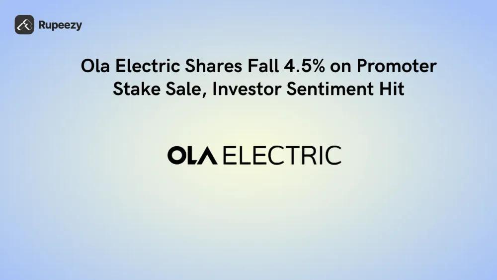 Ola Electric Shares Fall 4.5% on Promoter Stake Sale, Investor Sentiment Hit