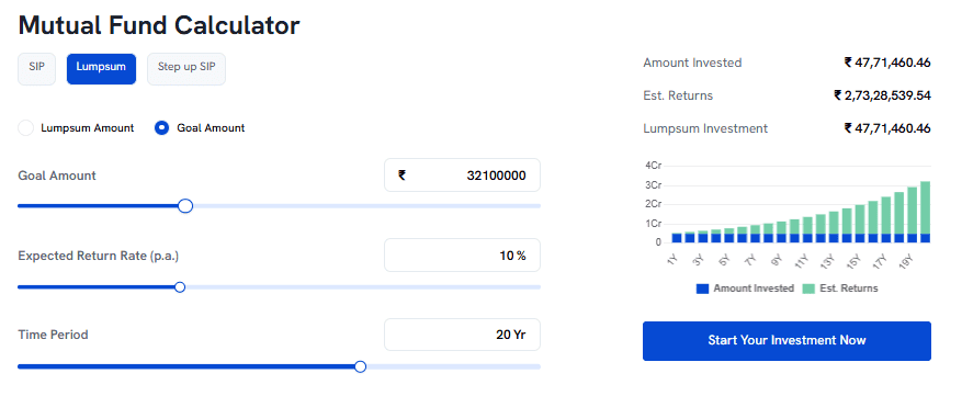 Lumpsum calculation
